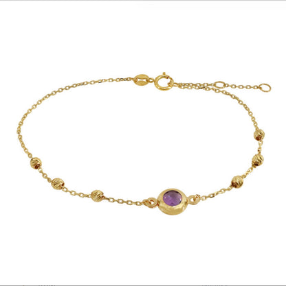 Elegant Gemstone & Diamond Cut Bracelet