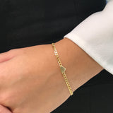 925/18K Vermeil Chain with Heart Bracelet