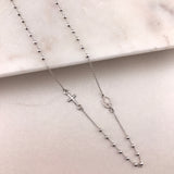 14k Gold Sideways Rosary Necklace