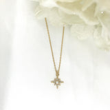 18k/925 Vermeil Starburst Necklace with Opal and CZ Stone