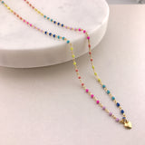 Amen 925/18k Vermeil Enamel Heart Necklaces