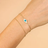18k/925 Vermeil Evil Eye Bracelet with CZ and Blue Centre Stone