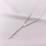 Hanging Cross Rosary Necklace by Amen