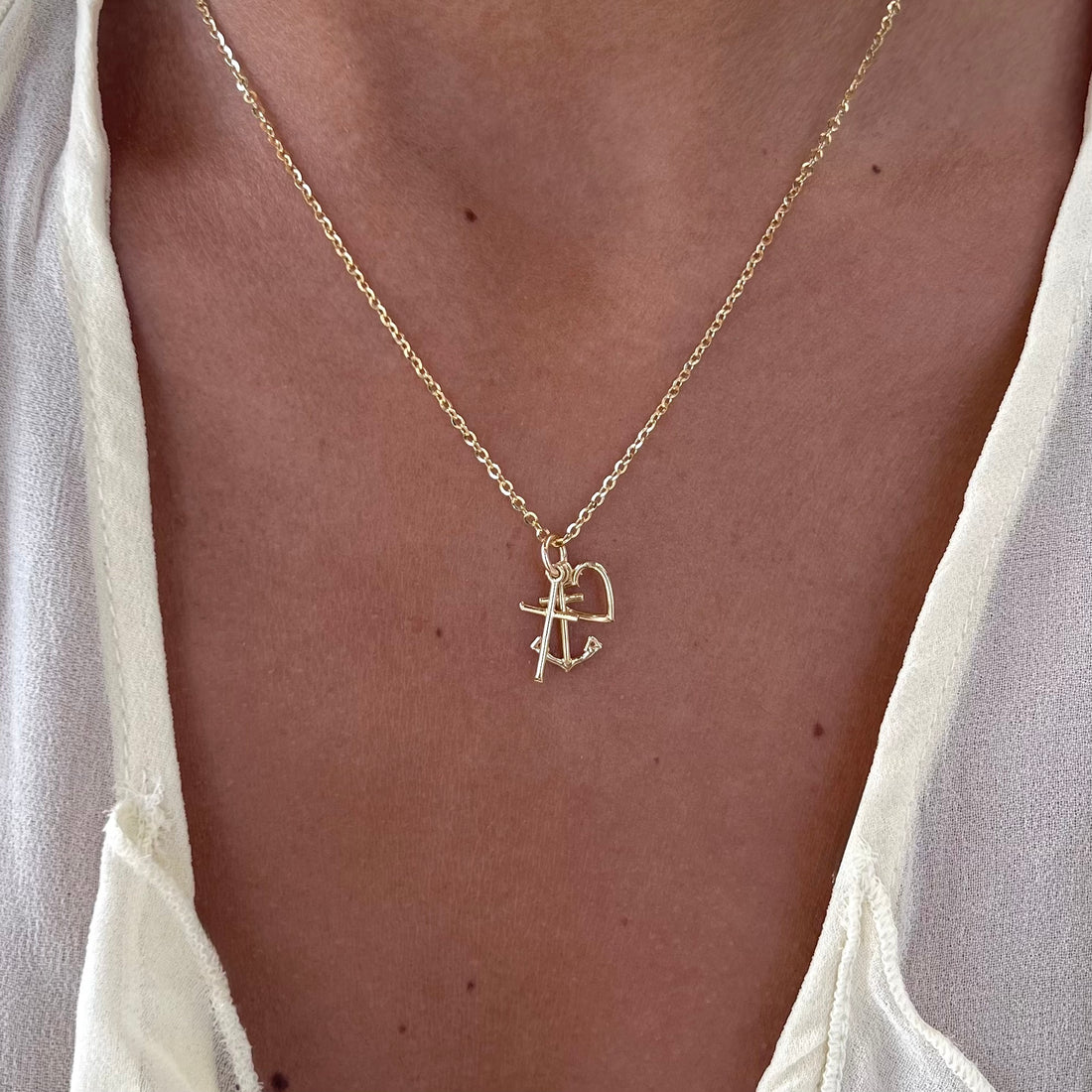 Outlined Hope, Faith & Charity Pendant