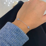 925 Sterling Silver 3 Evil Eye Bracelet