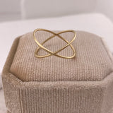 10k Yellow Gold Crossover Ring