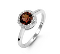 Stella Halo Birthstone Ring
