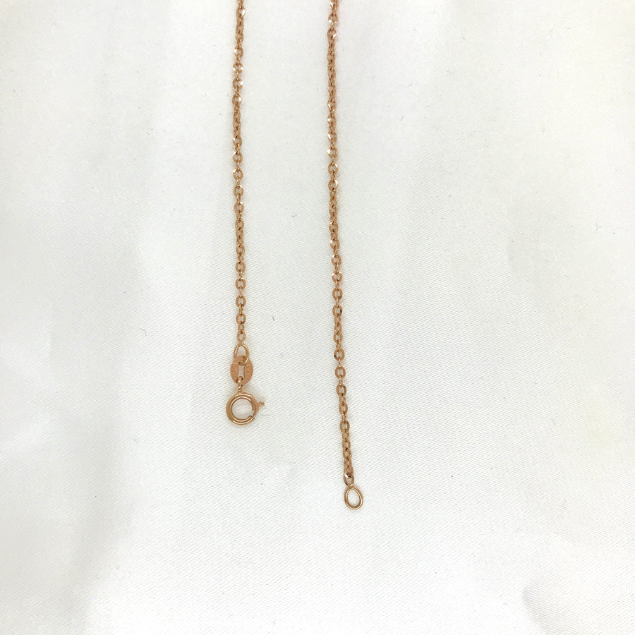 10k Rose Gold Diamond Engravable Bar Necklace