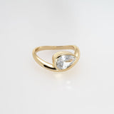 925/18k Vermeil Pear CZ Bezel Set Wave Cocktail Ring