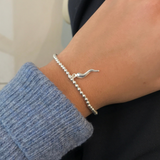 925 Sterling Silver Stretch Bracelet with Corno