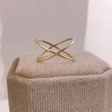10k Yellow Gold Crossover Ring