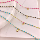 Amen 925/18k Vermeil Enamel Heart Bracelets