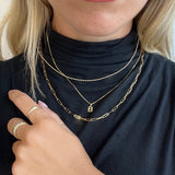 10k Gold Mini Plain Letter Necklace