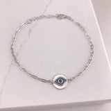 Stella Evil Eye Paperclip Bracelet