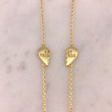 925/18k Vermeil Best Friends Heart Bracelet