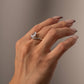 Pear CZ Solitaire Wave Cocktail Ring