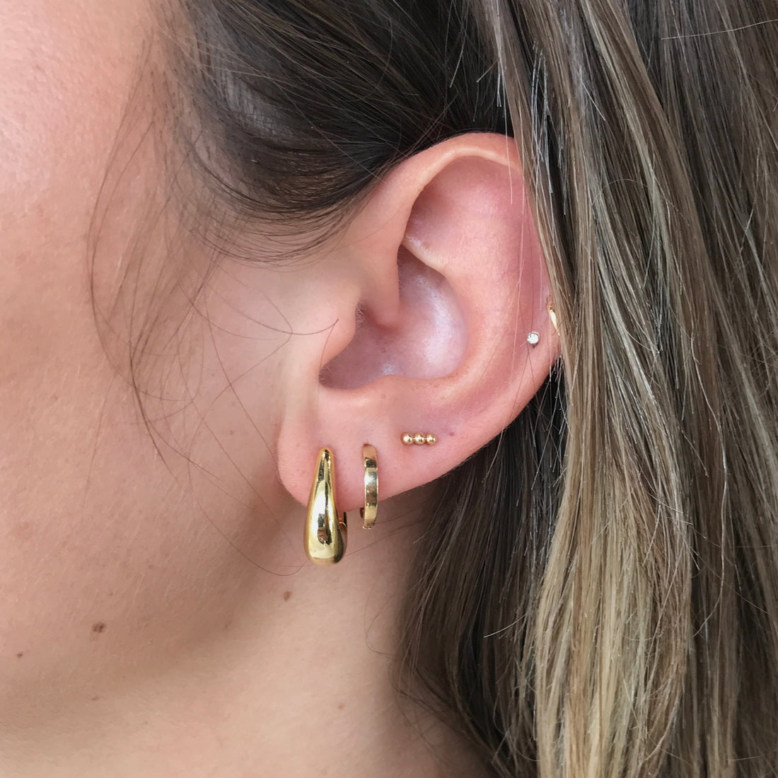 Wedge Rectangular Huggies by Miss Mimi