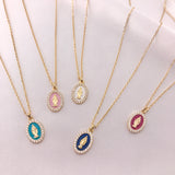 Oval Mother Mary Necklace by Amen