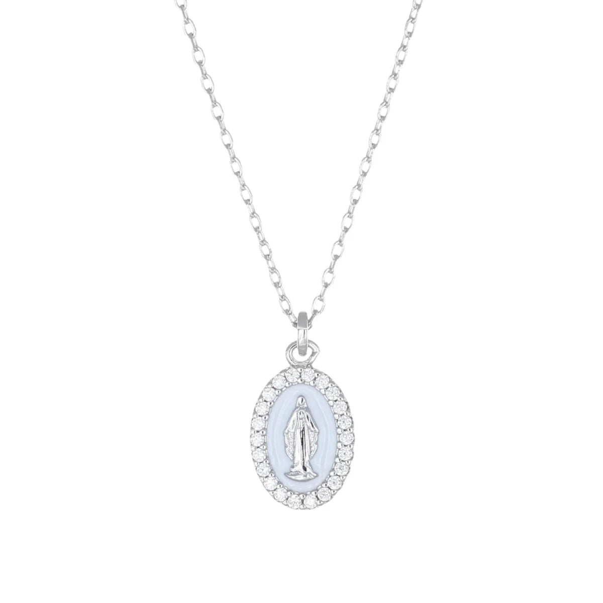 Oval Mother Mary Necklace by Amen