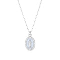 Oval Enamel Mother Mary Necklace by Amen