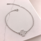 925 Sterling Silver Four Leaf Clover Bracelet