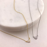 925/18K Vermeil CZ Heart Necklace