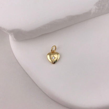 Mini Puff CZ Heart Charm