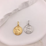 Engravable- 10k Gold Angel Cherub Pendant