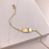 Engravable- Children's 10k Gold Oval ID bracelet