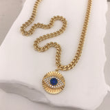 Evil Eye Disc Necklace by Miss Mimi