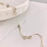 10k Yellow Gold Evil Eye & Infinity Bracelet
