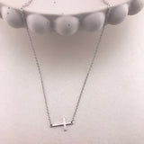 925 Sterling Silver Sideways Cross Necklace