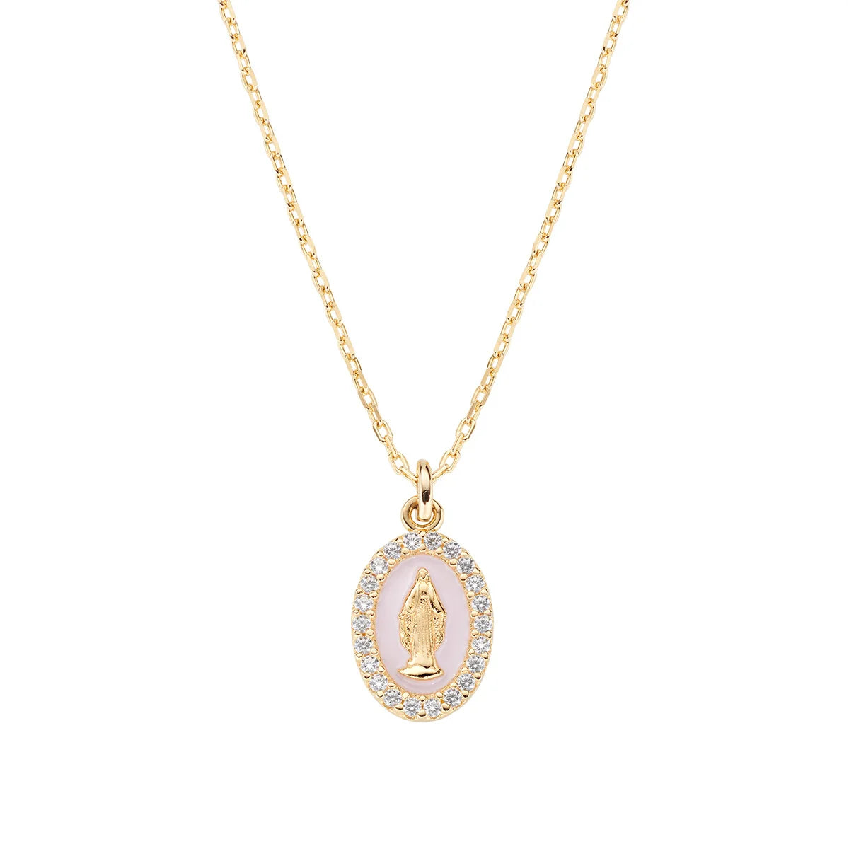 Oval Mother Mary Necklace by Amen