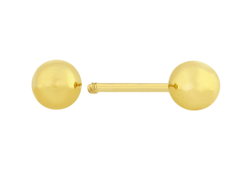 14k Yellow Gold Ball Screwback Earrings