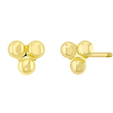 14k Gold Ball Lotus Screwback Earrings