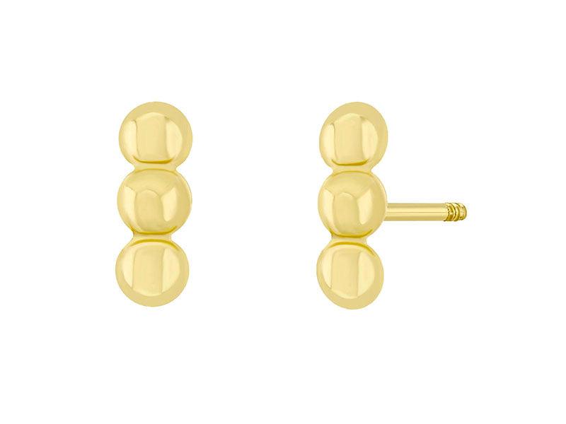 14k Gold Ball Bar Screwback Earrings