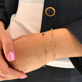 10k Yellow Gold Evil Eye & Infinity Bracelet