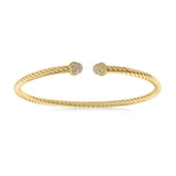 Miss Mimi- 14k/925 Vermeil Cubic Zirconia Pave Twist Bangle