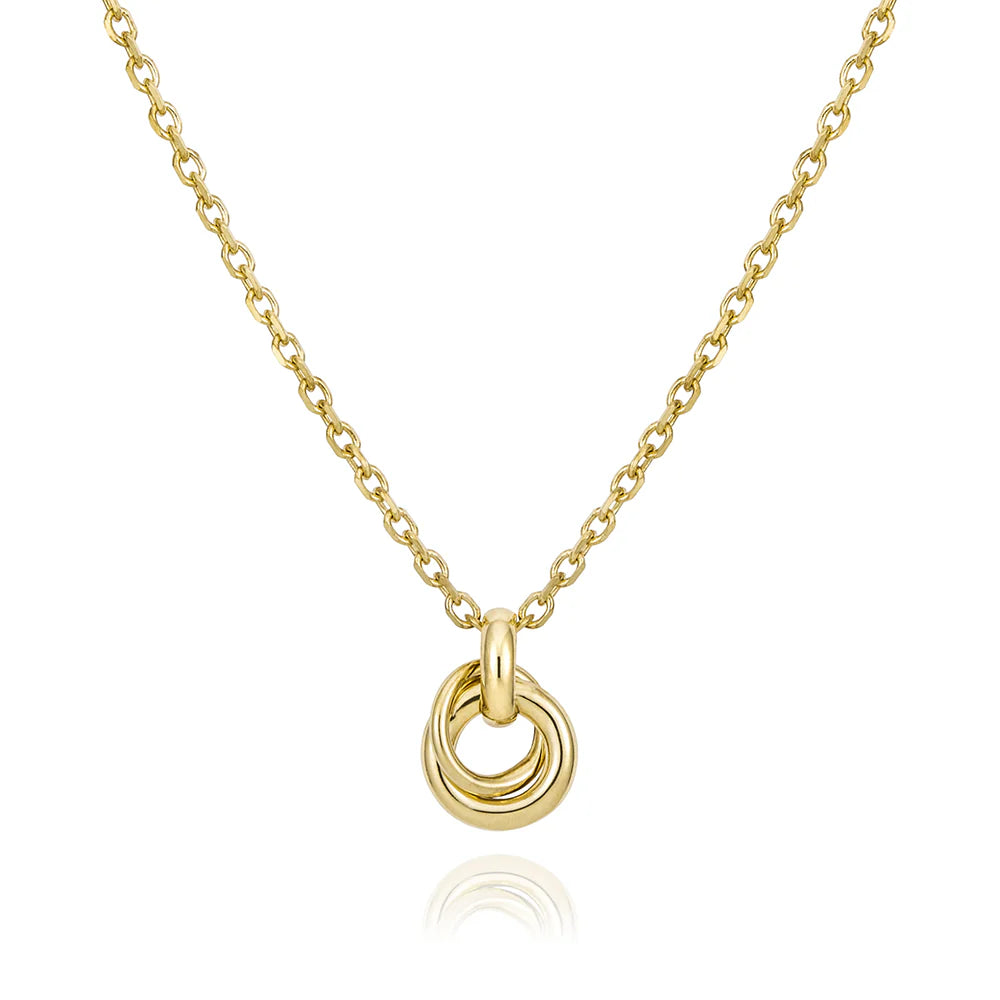 Miss Mimi- 925/14k Vermeil Double Circle Necklace