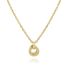 Miss Mimi- 925/14k Vermeil Double Circle Necklace