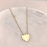 Engravable - 10k Gold Heart Necklace