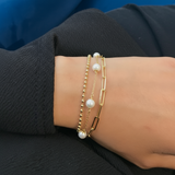 925/18k Vermeil Spaced Pearl Bracelet