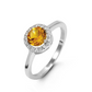 Stella Halo Birthstone Ring