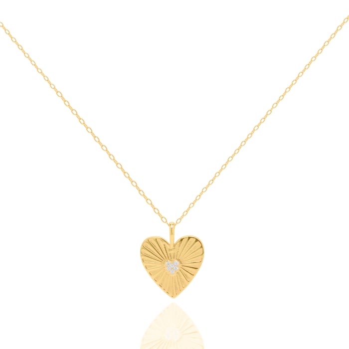 Sunbeam CZ Heart Necklace