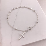 925 Sterling Silver Rosary Bracelet