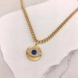 Evil Eye Disc Necklace by Miss Mimi