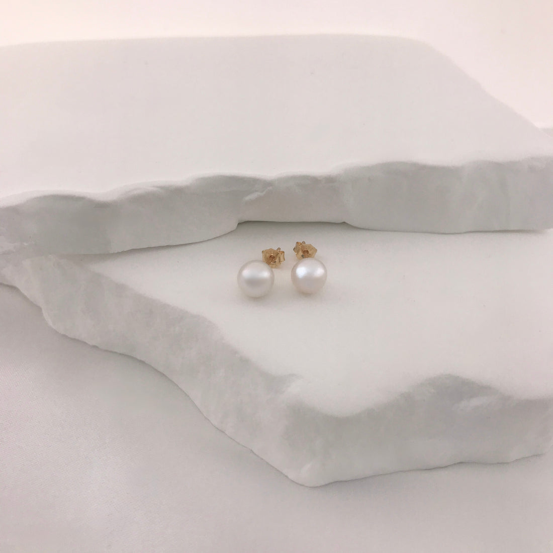 Gold Freshwater Pearl Studs