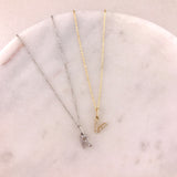 10k Gold Mini Diamond Initial Necklace