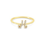 Bella Lab Diamond Script Initial Ring