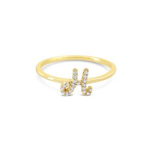 Bella Lab Diamond Script Initial Ring